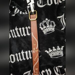 Brown Embroidered Women's Belt
